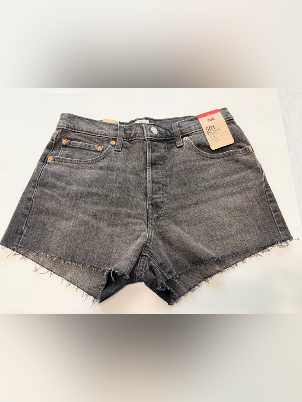 Levi's 501 Original Black Washed Denim Cutoff Shorts